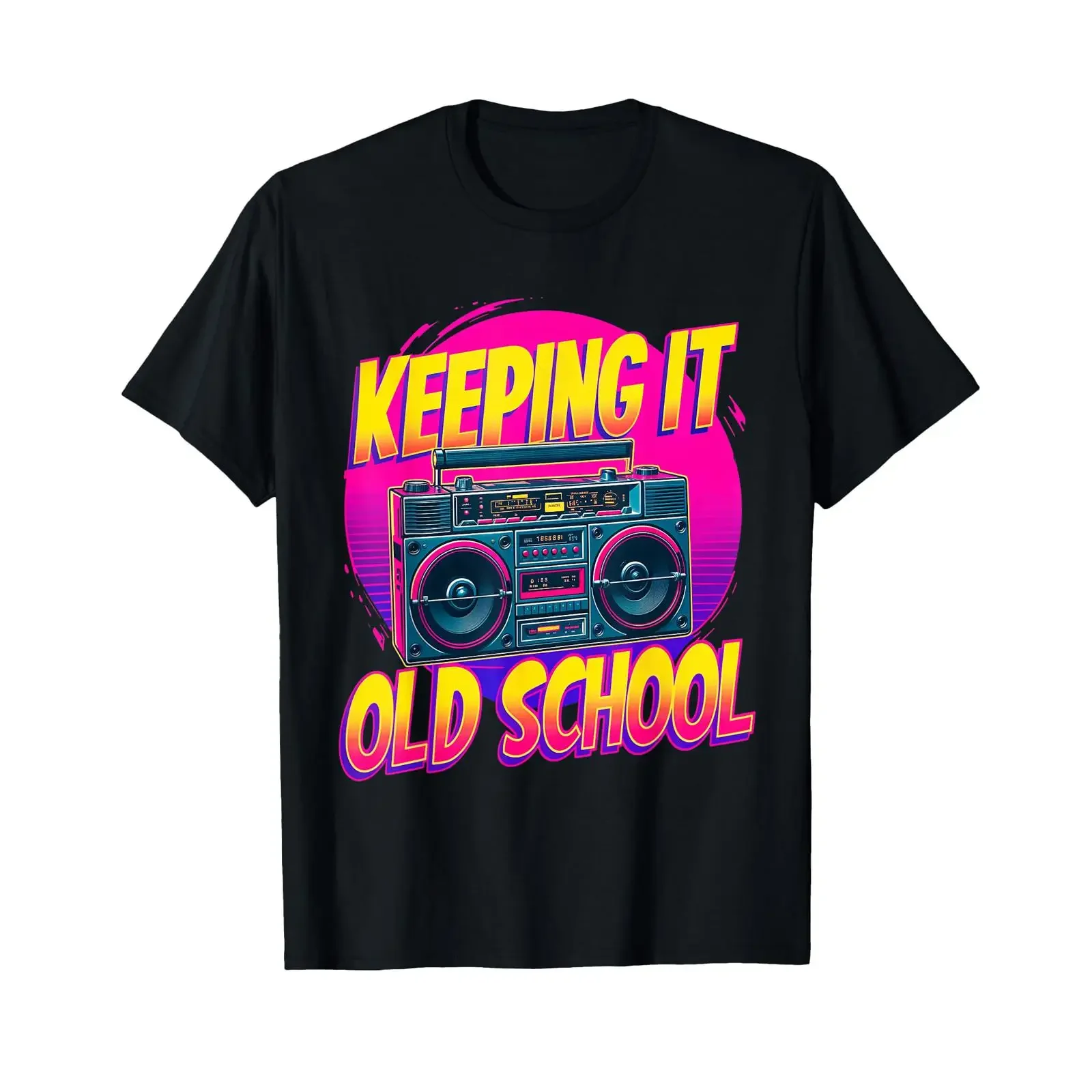 Keeping It Old School T Shirt Boombox 80s 90s Vintage Graffiti vintage Washed fashion Unisex Stylish homme Comfortable