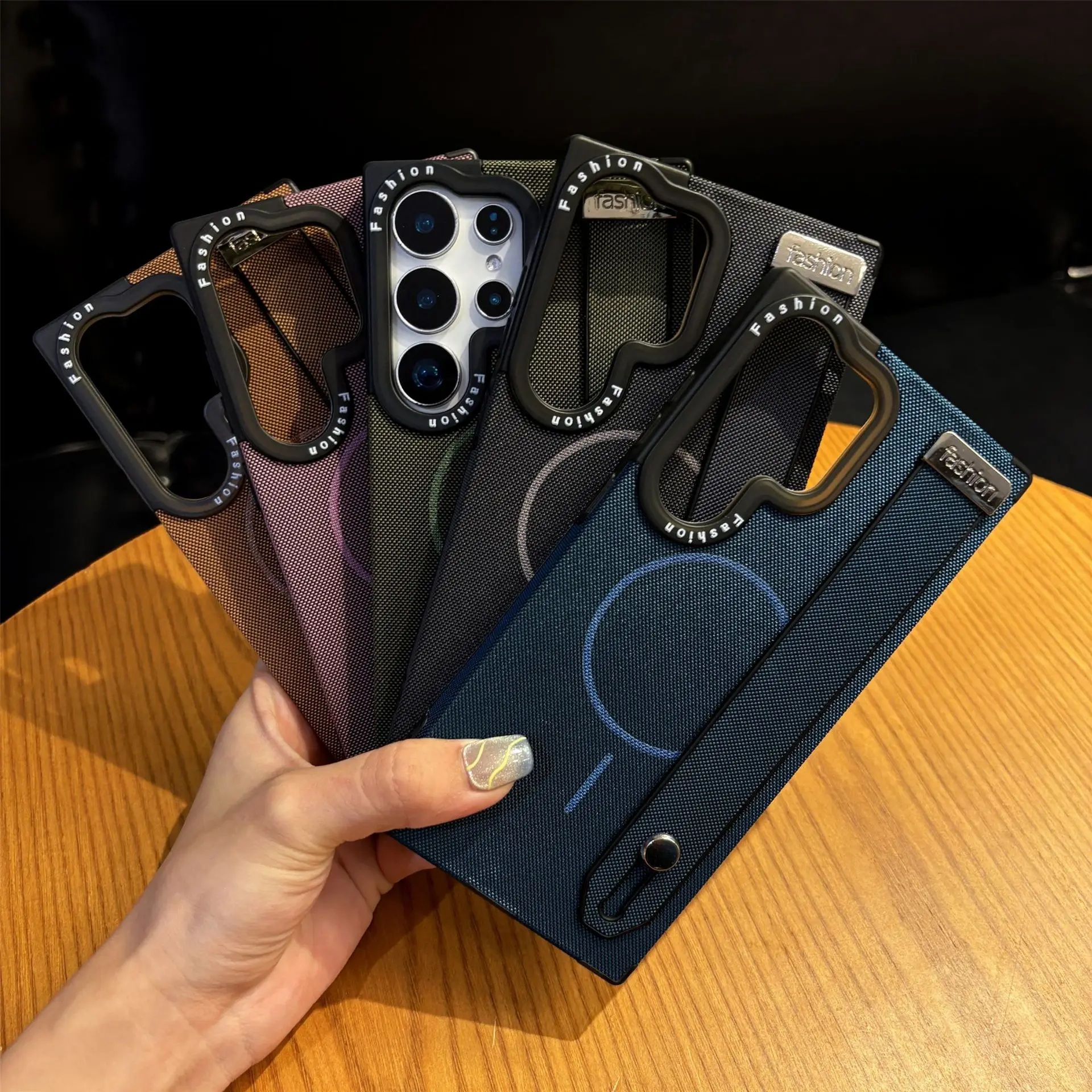 case for Samsung S26 S25 S24 S23 S22 ultra Magnetic business wristband holder protective case full coverage Shock Proof plain