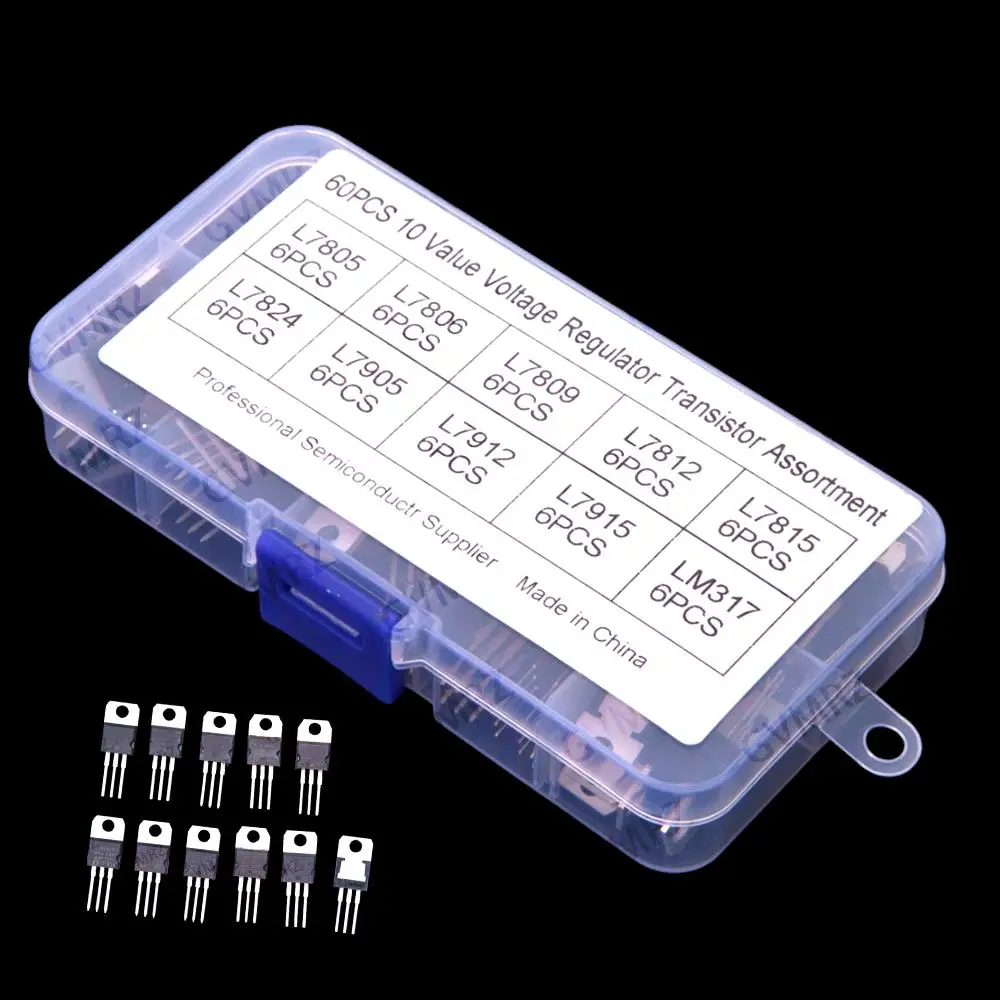 60PCS Each 6PCS L7805 L7809 L7812 L7815 L7824 L7905 LM317T Three-Terminal TO-220 Zener Diode Package L7809 L7812 L7815 L7824