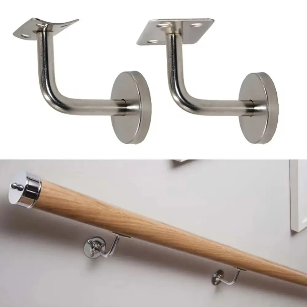 1Pcs Wall Support Handrail Bracket Stair Railing Guardrail Stainless Steel Hand Rail Holder 60x60mm Home Decoration Accessories
