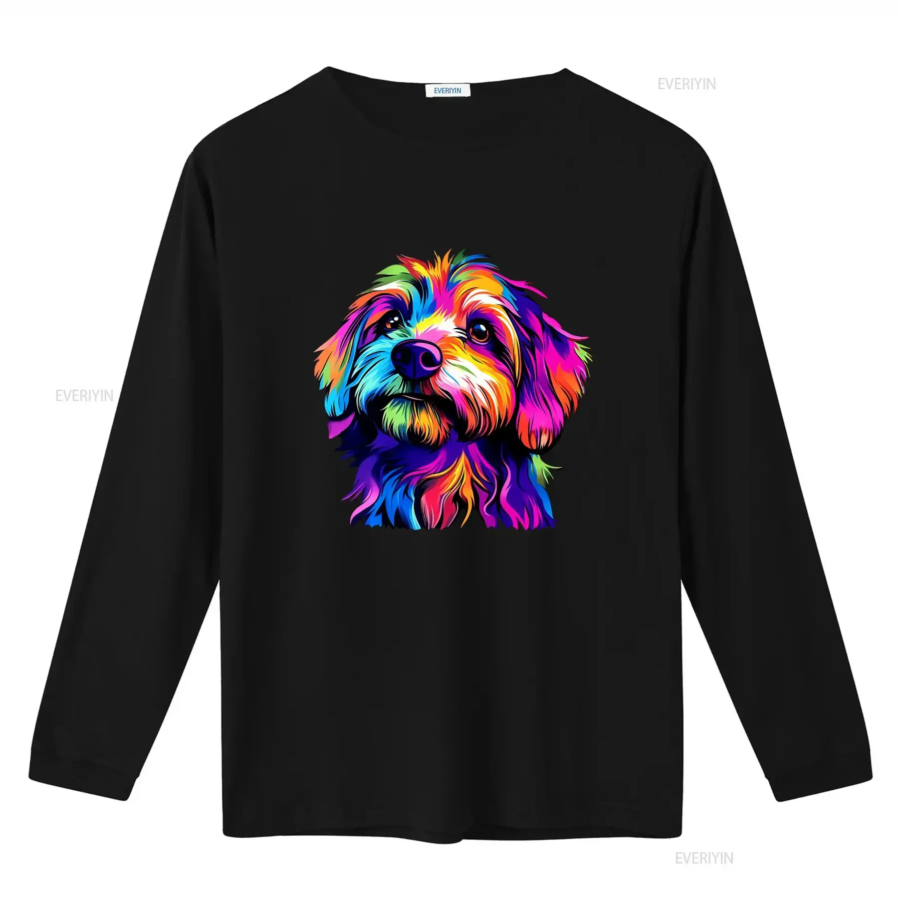 Colorful Doodle Dog T Shirt Cute Labradoodle Cockapoo Maltipoo Owner Vibrant Watercolor Art Rainbow Puppy Design vintage Casual