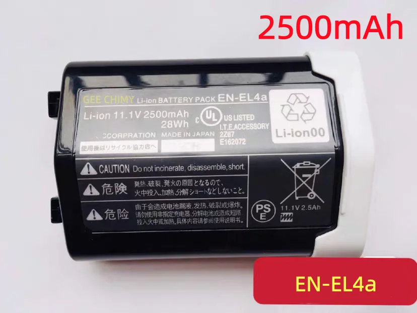 

high quality 2500mAh EN-EL4 EL4 EN-EL4a EL4A Camera Battery or Charger For Nikon D2H D2Hs D2X D2Xs D3 D3S F6 MH-21 Batteria