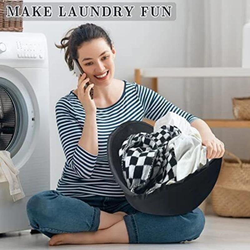 Drying Machine Laundry Basket 2024 New Fine Nylon Cloth Washing Machine Foldable Pop up Storage Dirty Cloth Basket