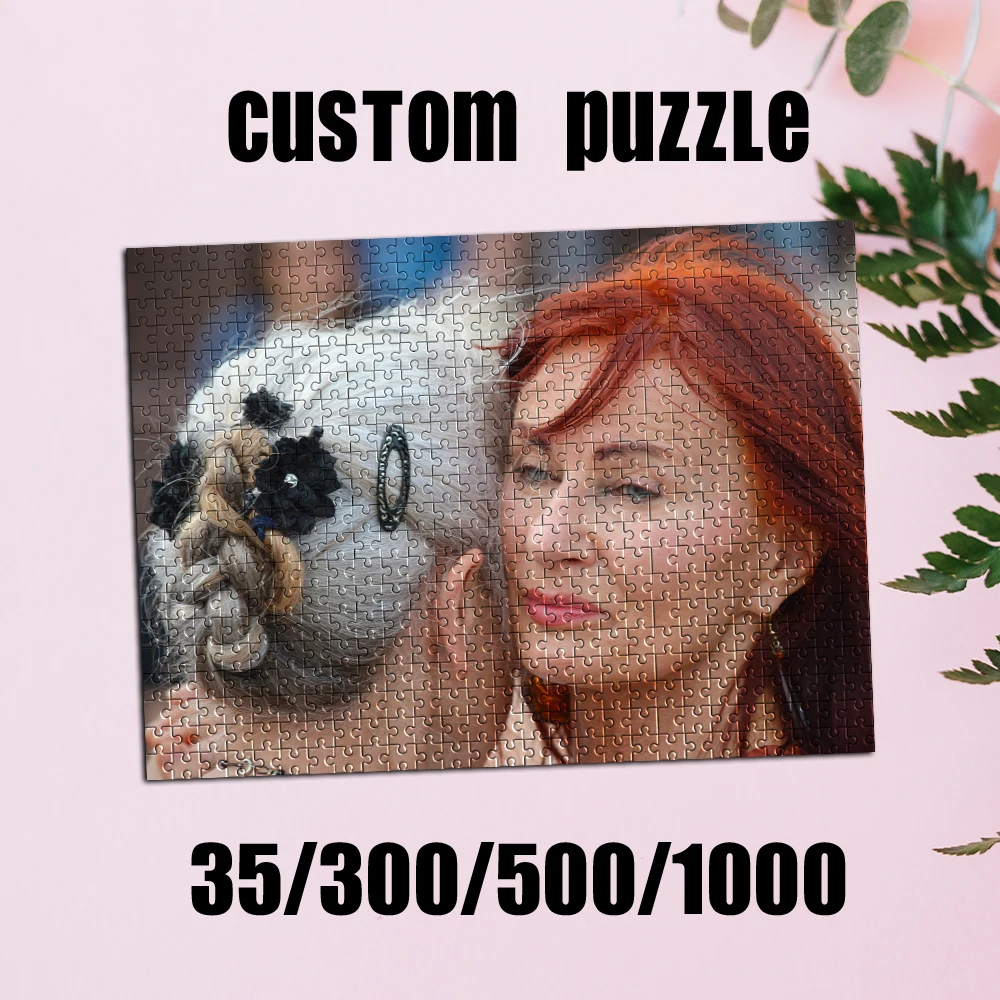 Rompecabezas de fotos personalizado de 35/300/500/1000 piezas, rompecabezas de fotos de pareja, rompecabezas de fotos DIY, retrato hecho a mano, regalo de cumpleaños, subir foto