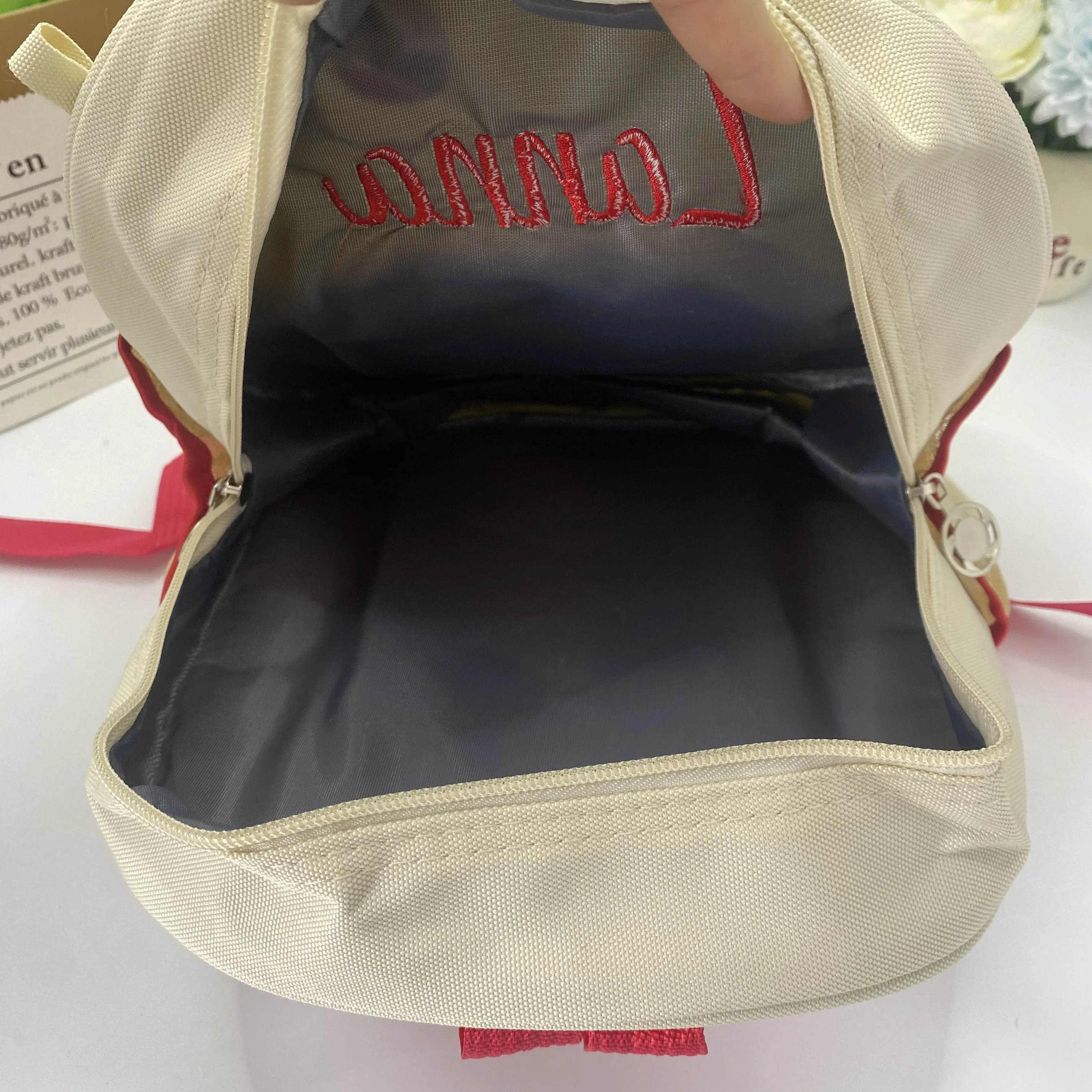 Mochila personalizada dos desenhos animados do nome para crianças, Mochila bonito do urso, Mochila bordada personalizada, Presente de meninos e meninas