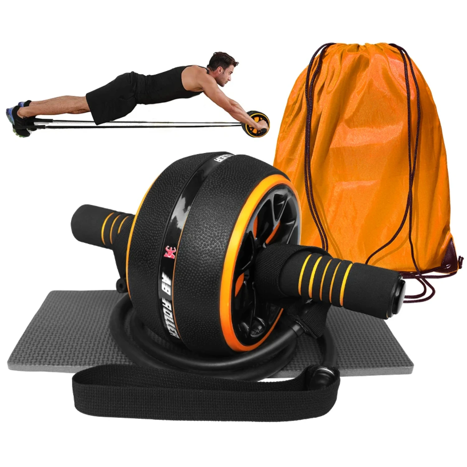 

Ab Roller Workout Fitness Exercise Abdominal Wheel Roller Elastic Strength Arm Waist Leg Training Roll Out Muscle Equipment