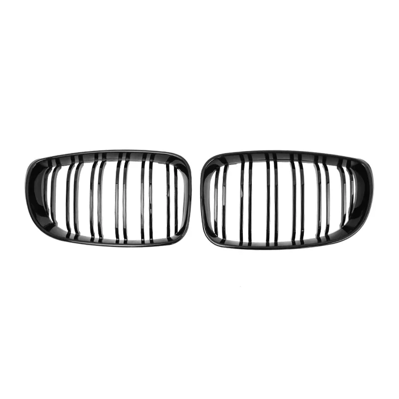 Para bmw e81 e87 e82 e88 128i 130i 135i amortecedor dianteiro do carro grade de rim grelhas de corrida preto brilhante dupla ripas grill 07-11