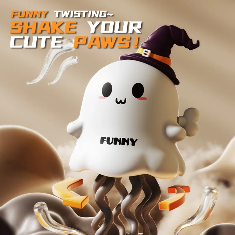 Spookachtig opwindbaar octopusspeelgoed - Pompoen Halloween-gagcadeau voor kinderen, leuk plastic mechanisch schuifspeelgoed