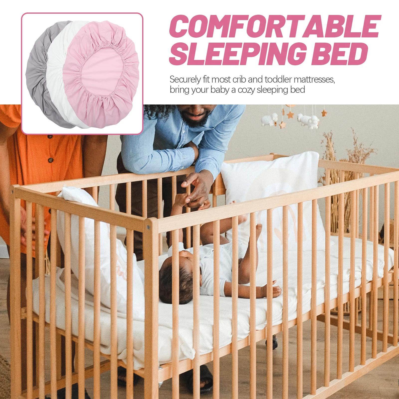 3 قطعة ملاءات سرير من الألياف الدقيقة المجهزة للطفل طفل فراش لينة تنفس ملاءات السرير الحضانة ديكور سرير المجهزة ورقة #5