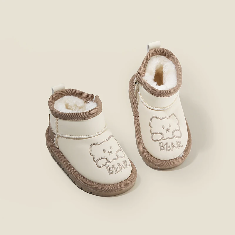 

Baby children baby soft bottom toddler shoes winter new boys cotton shoes girls short boots padded warmth