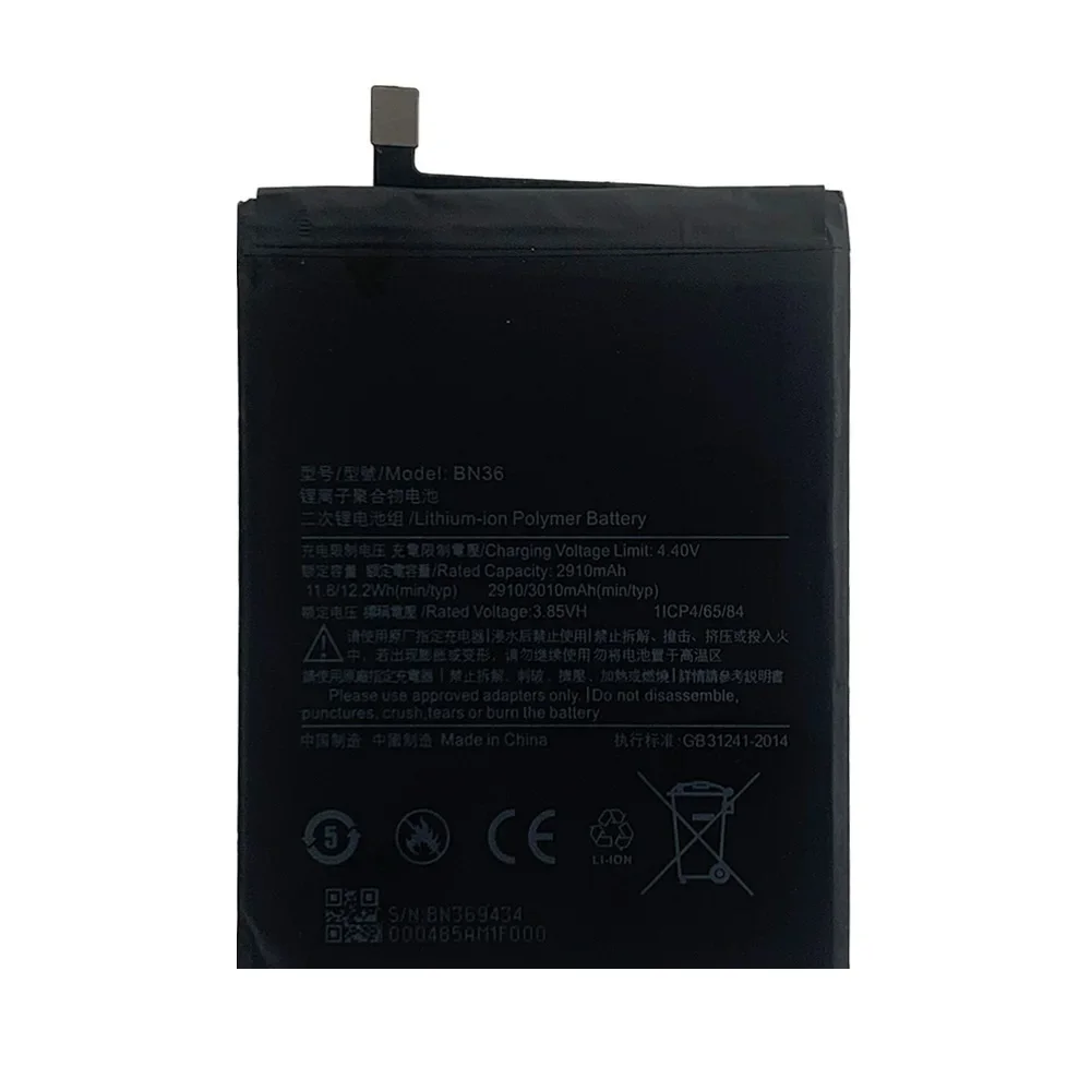 BN36 3010mAh Battery For Xiaomi Mi 6X Mi6X Mi A2 MiA2 BN36 High Quality Phone Replacement Batteries +Tools