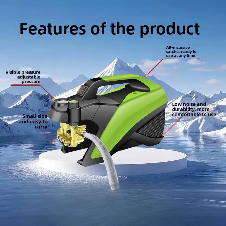 

High Pressure Electric Car Pressure Washer Portable Powerful Automatic Adjustable Pressure Home Use High Pressure Water Gun