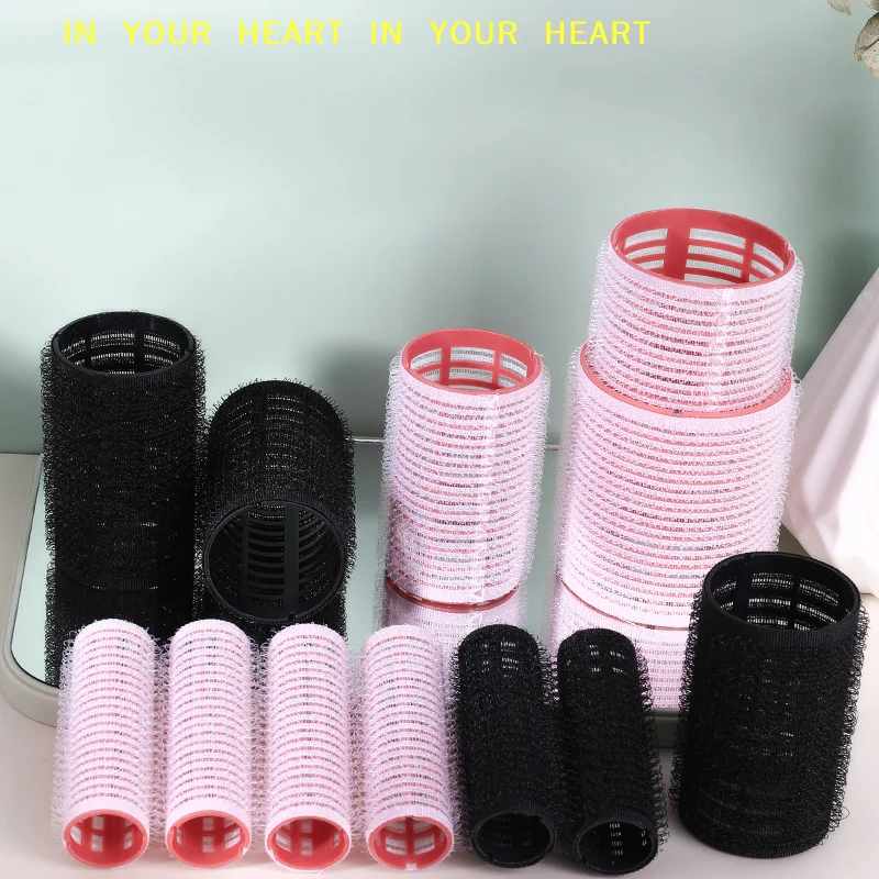 【X】Different Size No Heat Self-adhesive Curling Hairdressing Styling Tool  Hair Roller Set 6Pcs Self Grip Heatless Hair Curler