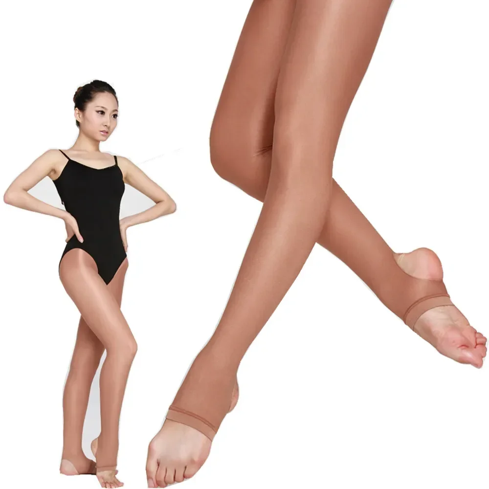 Women's Oil Shiny T-crotch 40D Pantyhose Yarns Sexy Yoga Stocking Hose Dance Fitness Lingerie Shimmery Professional Grade Tights