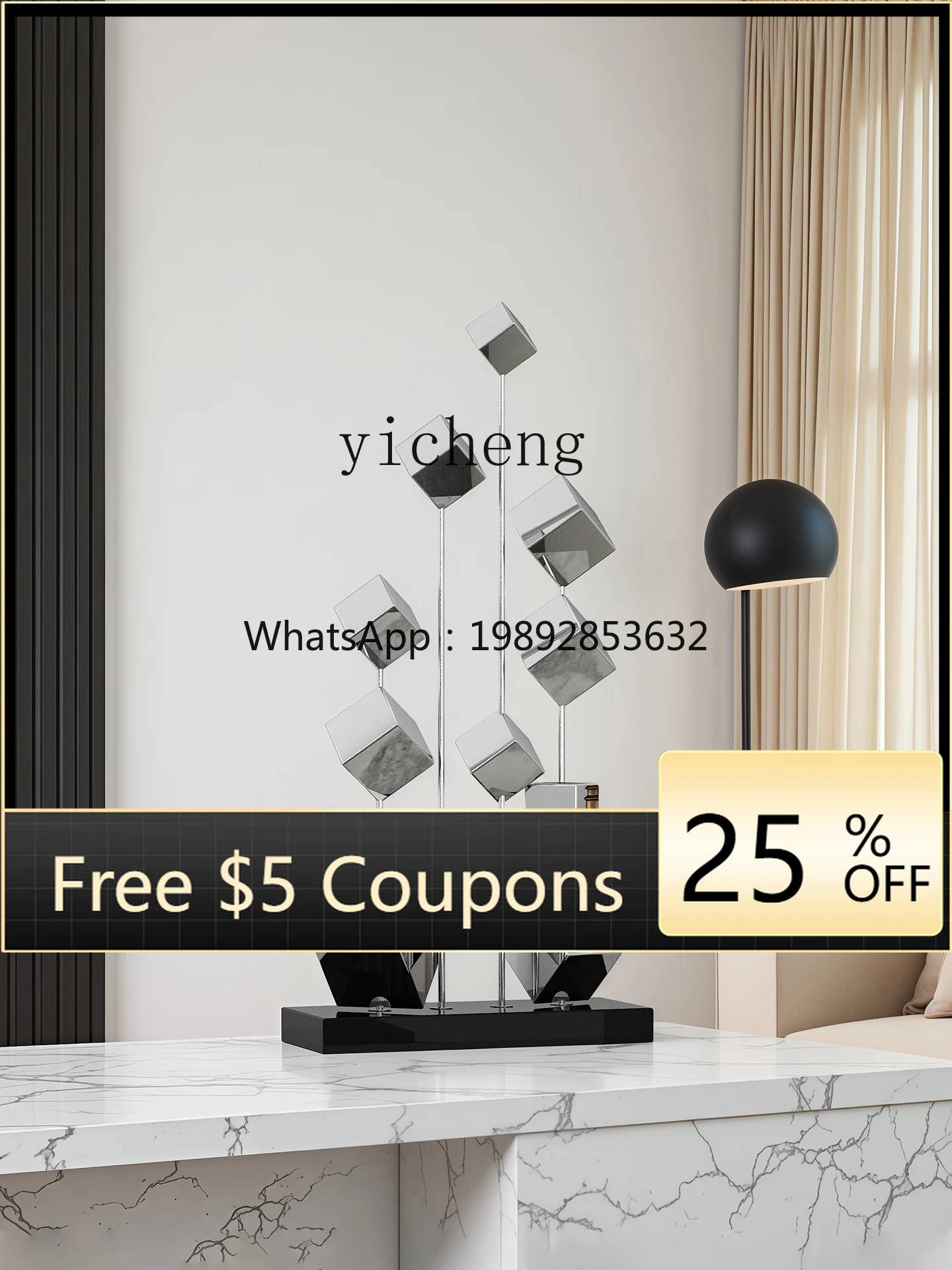 L2-4 high-end stainless steel sculpture porch niche slender ornament high-end decoration