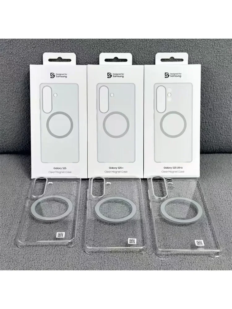 Clear Transparent Magnet Case For Samsung Galaxy S25 S25+ S25Ultra Plus Slim Hybrid Hard Crystal PC 