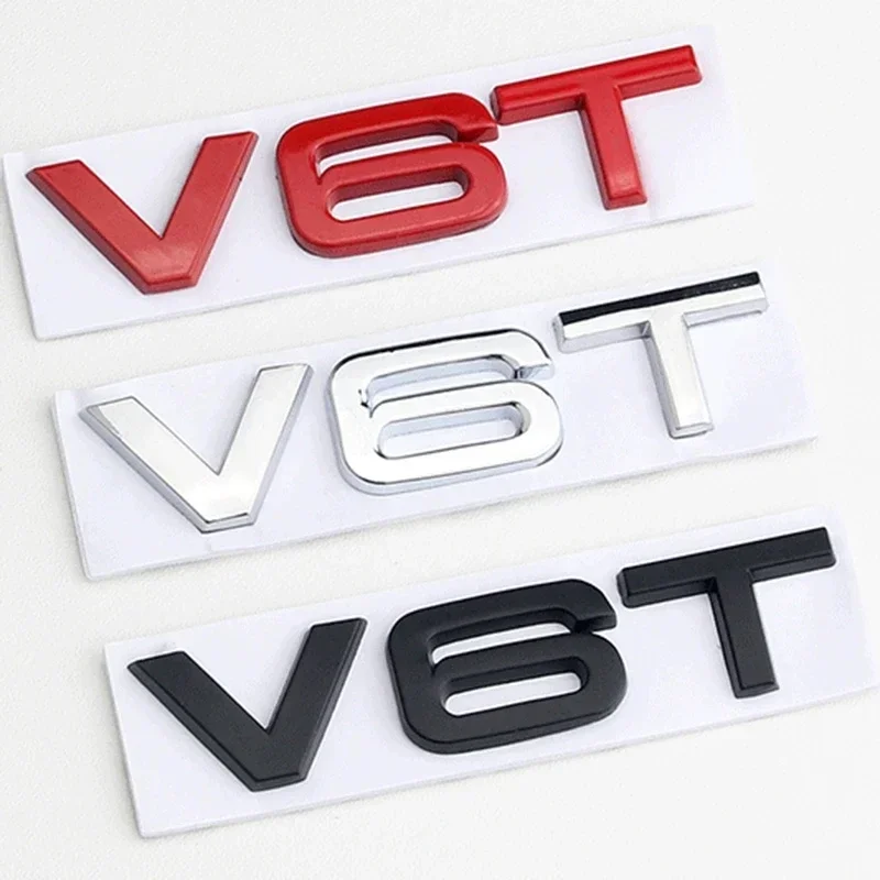 

Metal Car Fender Side Emblem V6T V8T Logo For Audi S4 A4 B7 V6T Sticker A6 Golf 4 C7 SQ7 Q8 R8 S8 RS8 V8T Badge Accessories