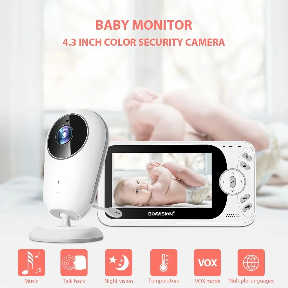 

4.3 inch Wireless Video Baby Monitor Sitter portable Baby Nanny IR LED Night Vision intercom Surveillance Security Camera VB608