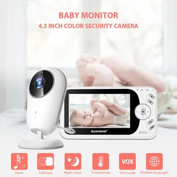 4.3 inch Wireless Video Baby Monitor Babysitter Portable Baby Nanny IR LED Night Vision Intercom Surveillance Security Camera VB608