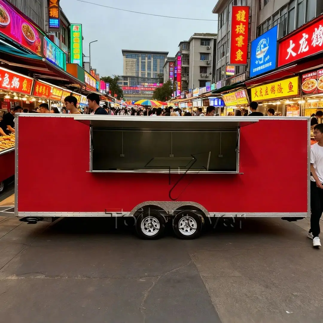 

Night Market Square Food Cart Internet-Famous Snack Mobile Trailer for Street Food Catering