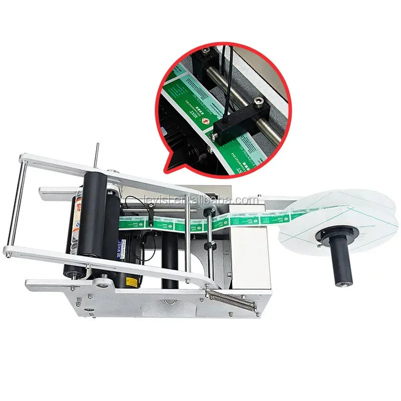 Small industrial manual semi-automatic water round bottle labeling machine