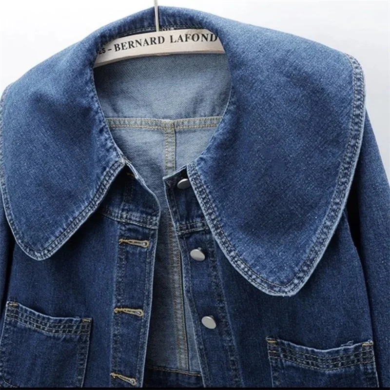 2023 New Autumn Women Denim Jacket Long Sleeve Casual Short Denim Coat Famale Jeans Jackets Outerwear Casaco Jaqueta Feminina