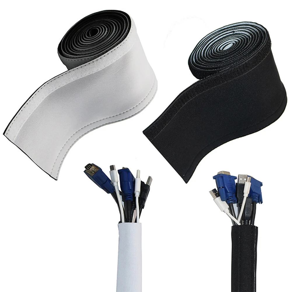ปลอกหุ้มสายไฟคุณภาพสูงแบบใหม่ 1 ชิ้น ปลอกนีโอพรีนยืดหยุ่นสำหรับจัดระเบียบสายไฟ อุปกรณ์เสริมสำหรับใช้ในบ้าน