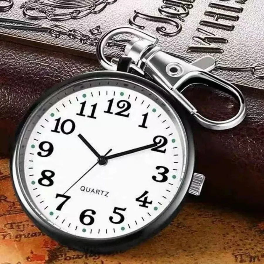 4/5 pcs Electronic Pocket Watch LED Keychain Nurse Pocket Watch Digital Watch for Student Backpacks Keys Pendant Timepiece