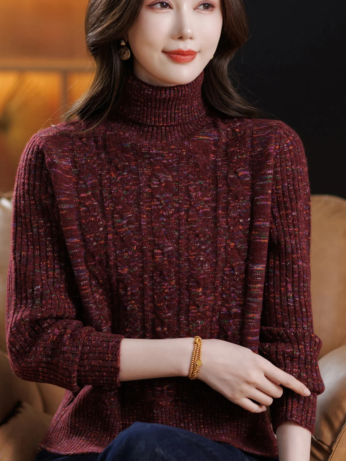 

Осень-зима женский свитер с высоким воротником свободный трикотаж базовый слой irt Sli внутренняя одежда топ удобный теплый