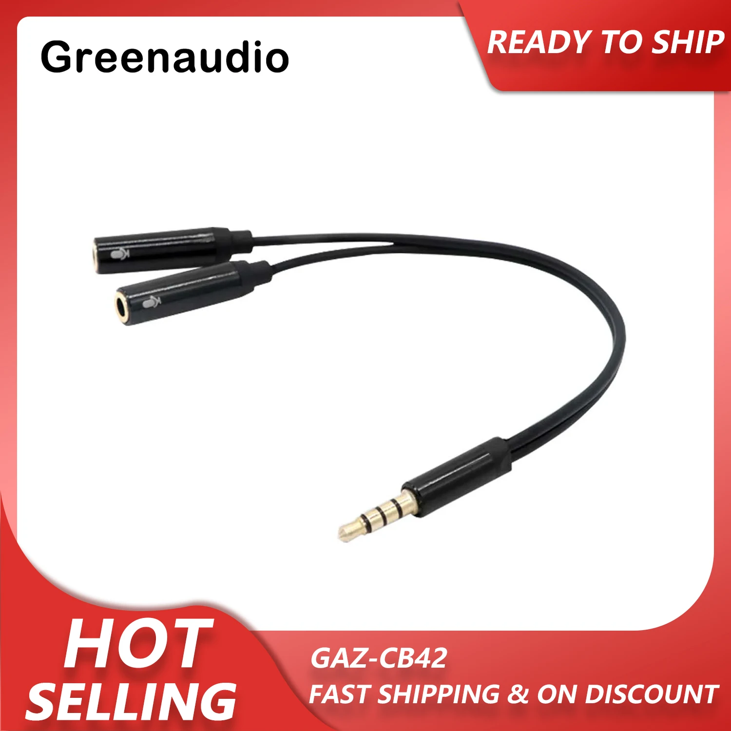 GAZ-CB42 3.5mm audio stereo double Microphone audio splitter cable Male To 2 Female Aux Cable Y Adapter Cable