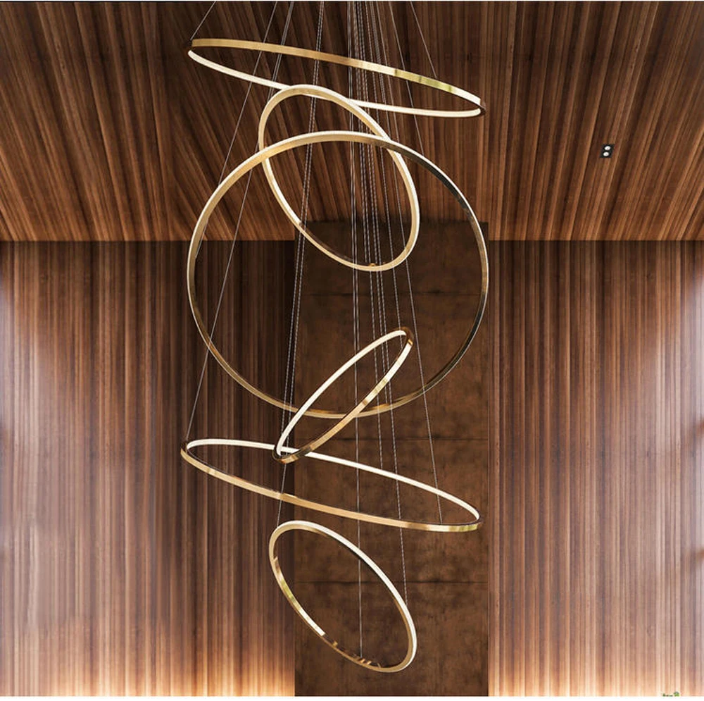 Art LED Stainless Steel Golden Silver Ring