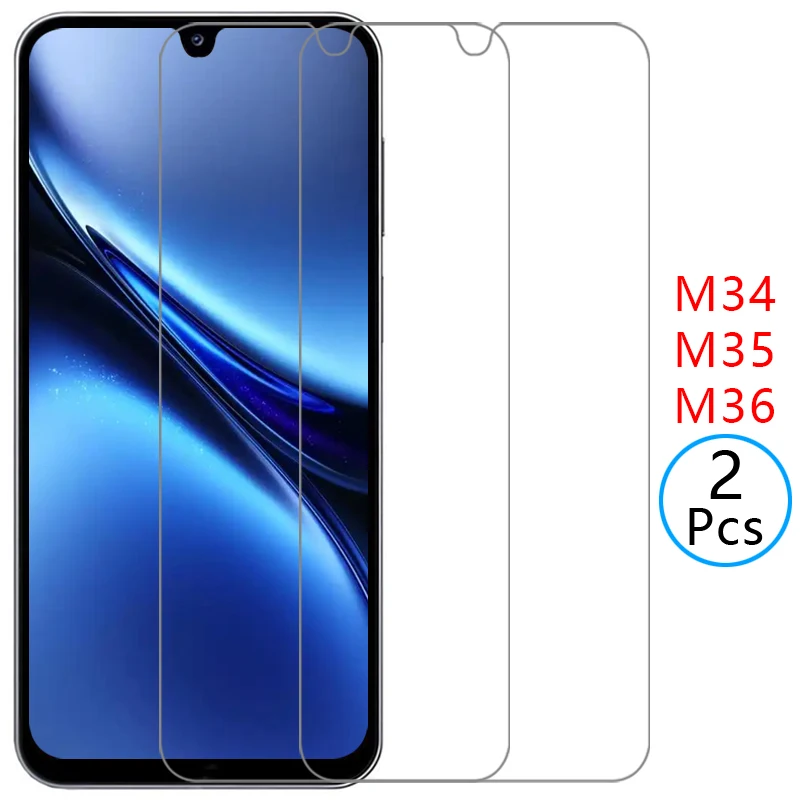 Funda de vidrio templado para Samsung Galaxy M34 M35 M36 5G, cubierta trasera 360 para M34 M35 M36 34M 35M 36M 5G