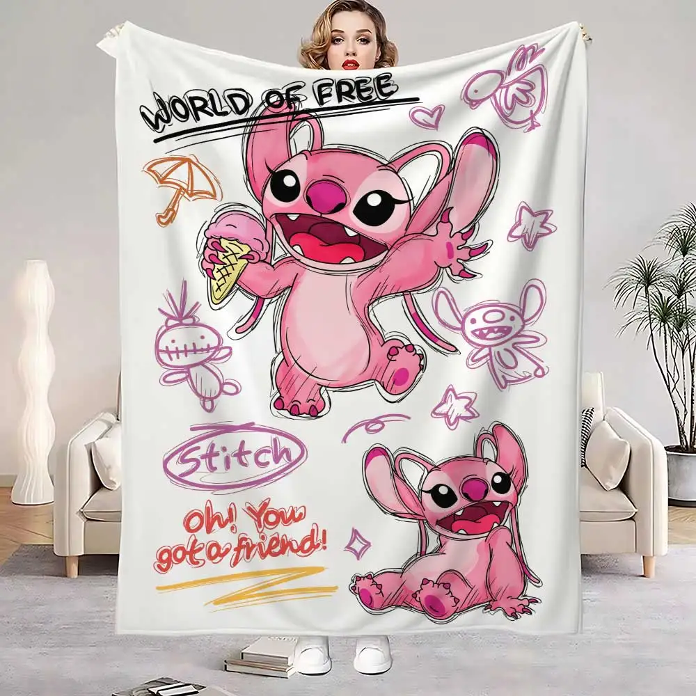 Kawaii أنجي بطانية رمي السرير ل أريكة البطانيات الفاخرة المنزل الداخلية رقيق منقوشة الركبة لينة قيلولة الملك الحجم و يلقي ديكور
