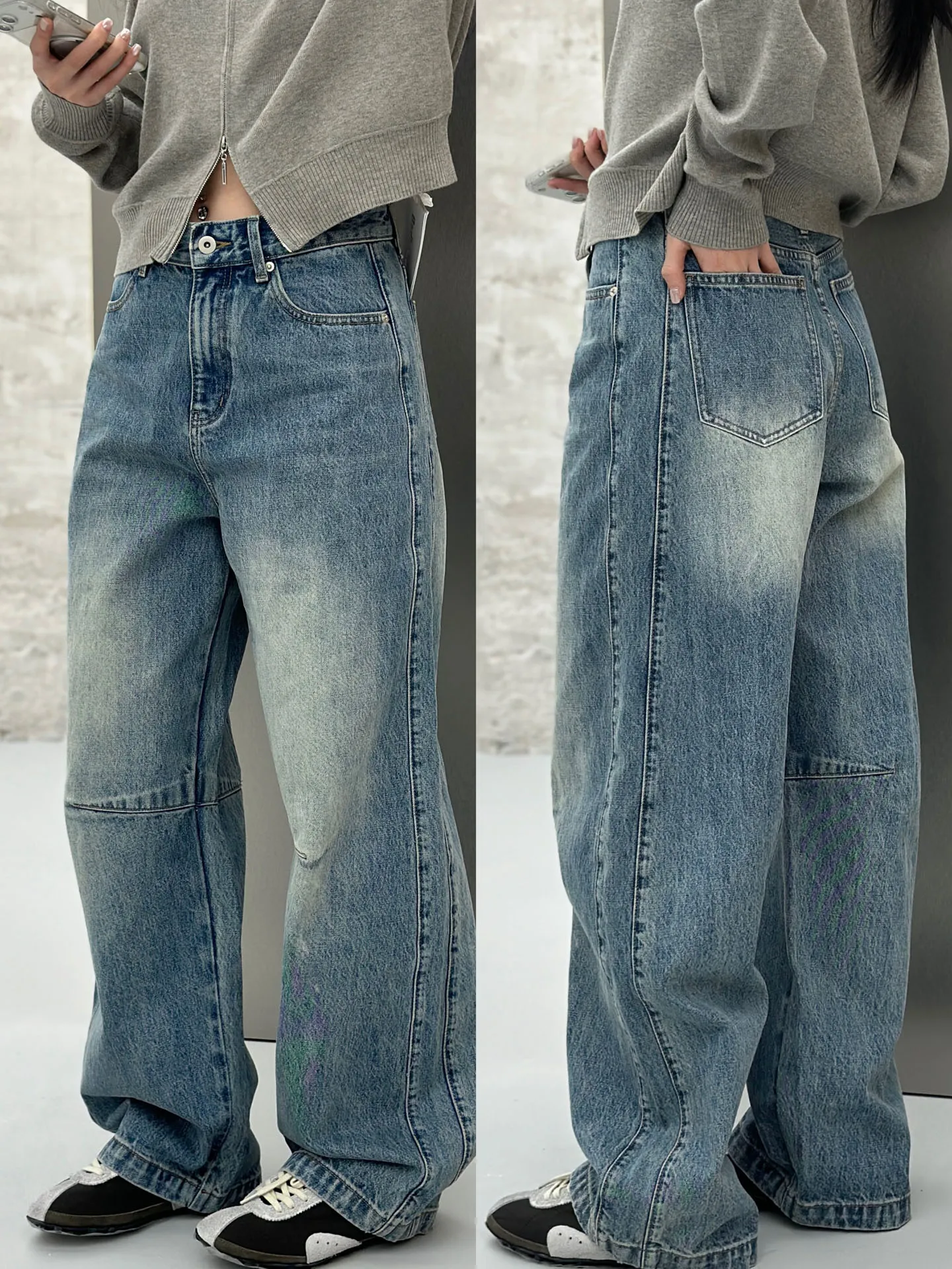 

Женские джинсы-бананы Bodhl с высокой талией и рваным дизайном, модные, универсальные, из хлопкового денима, на все сезоны