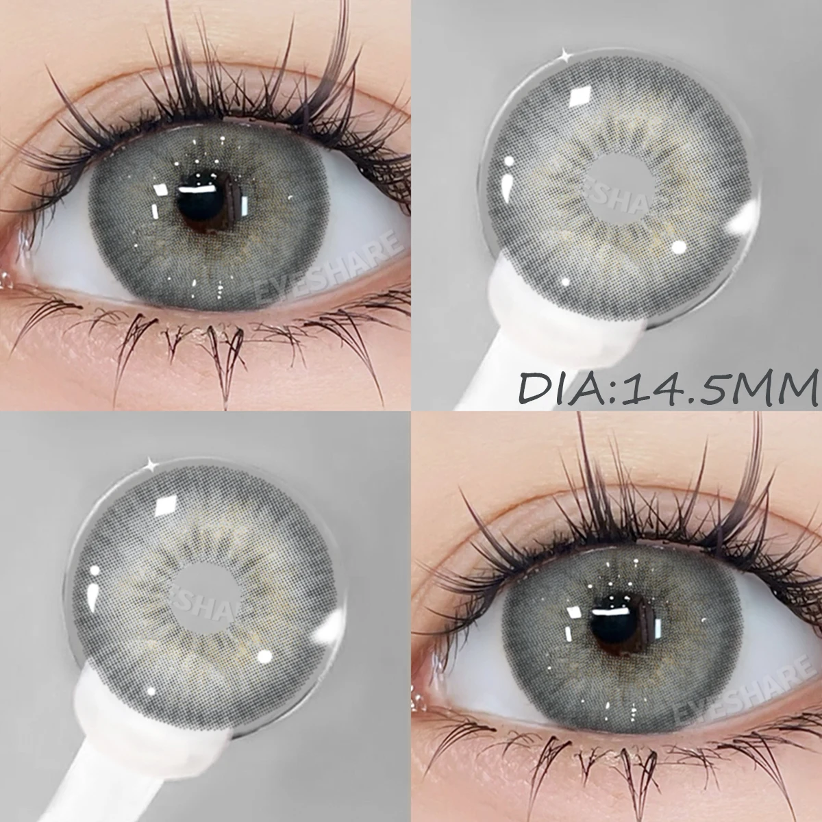 EYESHARE 1 Paar graue Kontaktlinsen für Augen, farbige Linsen, graue Linsen, natürliche bunte Kontaktlinsen, jährliche Verwendung