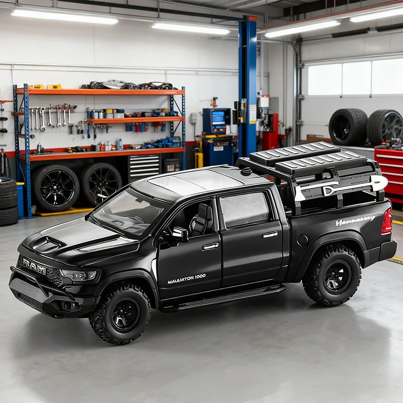 1:32 RAM 1000 TRX Mammoth Picku modèle de voiture en alliage son et lumière retirer jouet pour enfants à collectionner cadeau d'anniversaire