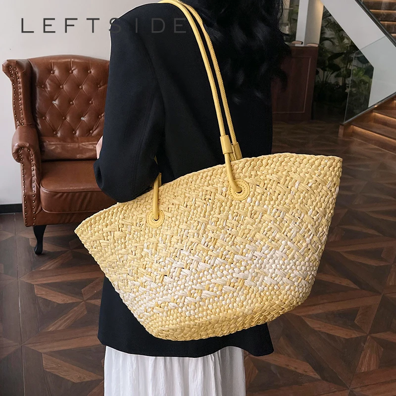 Straw Underarm Bags For Women 2024 Korean Fashion Summer Large Shoulder Bags Lady Travel Handbags Females Weave Tote Beach Bag