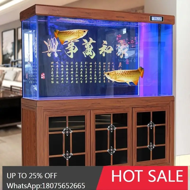 

MJY Fish Tank Aquarium Living Room Medium-Large Bottom Filter Ultra White Glass Partition