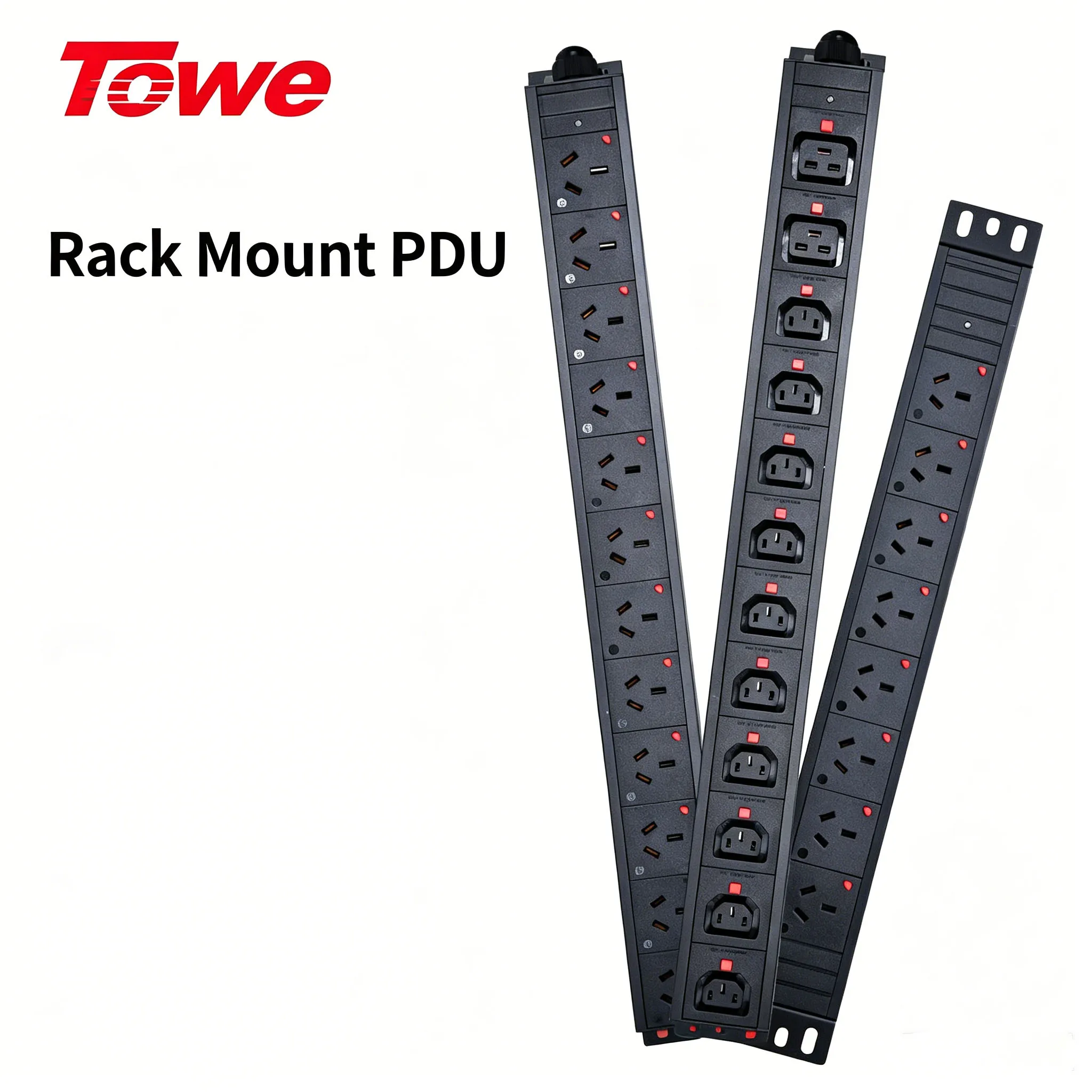 1U 19 Inch Rack Mount PDU Power Distribution Unit Surge Protector for Server Rack Cabinet Data Center Network Cabinet Industrial