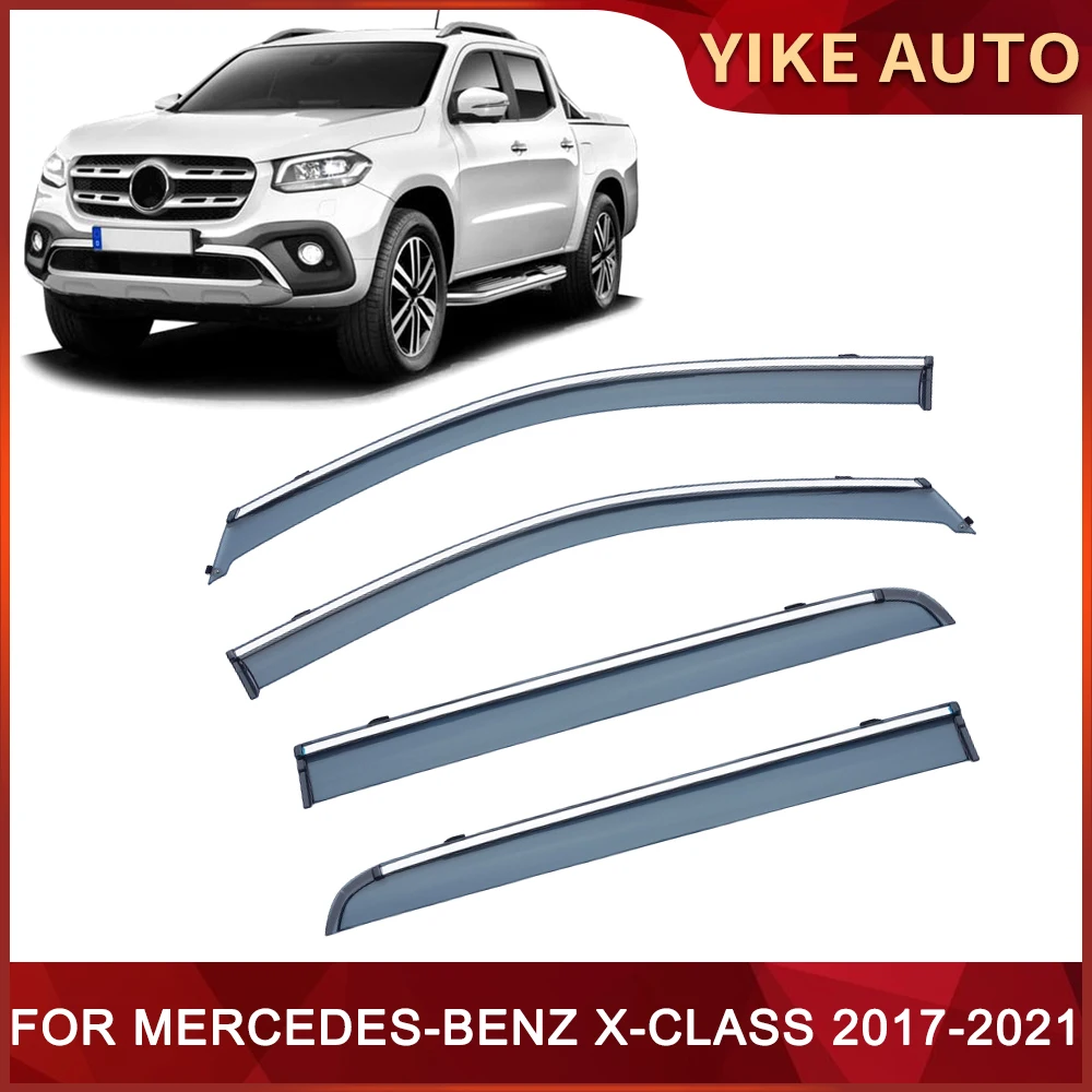 For MERCEDES-BENZ X-CLASS W470 2017-2021 Car Window Sun Rain Shade Visors Shield Shelter Protector Cover Trim Frame Sticker