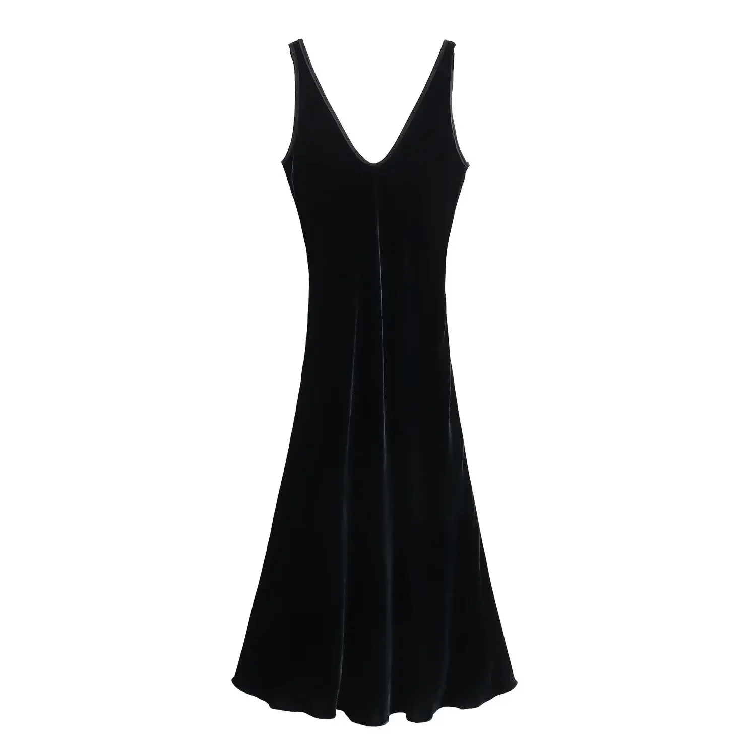 

Maxdutti Party Sleeveless Tank Top Dress Women For 2024 French Fashion Elegant Women's Velvet Satin Dress