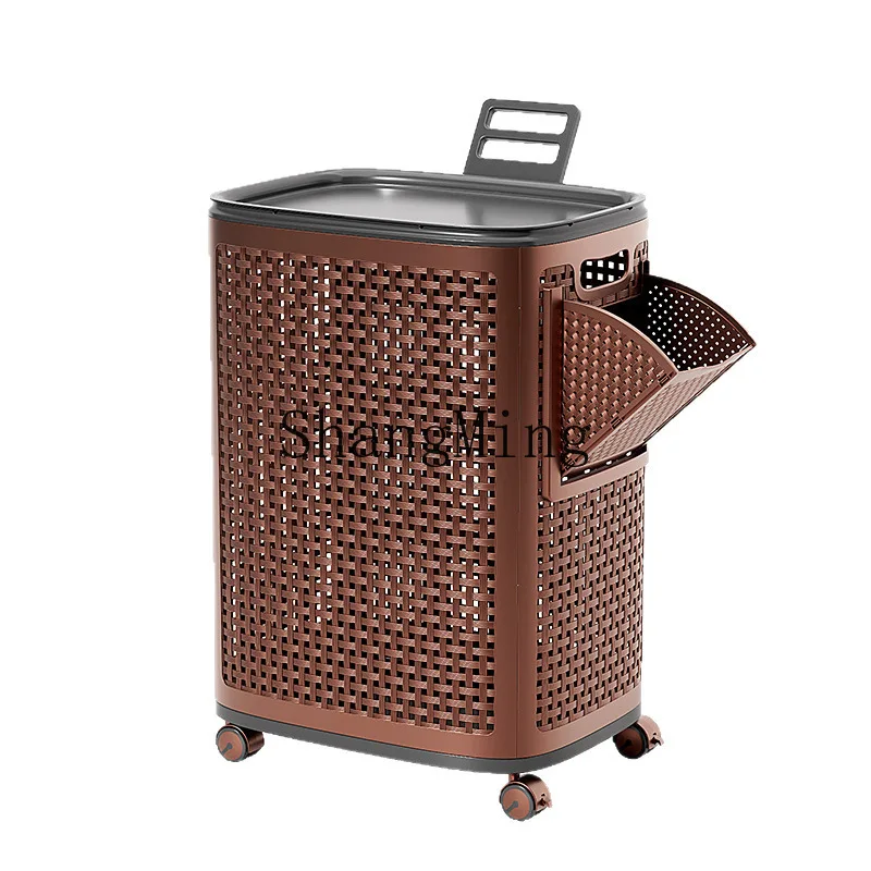 

CL Laundry Basket Wheeled Dirty Laundry Basket Mobile Large Capacity Storage for Home Bedroom Bathroom Clothes Bathroom