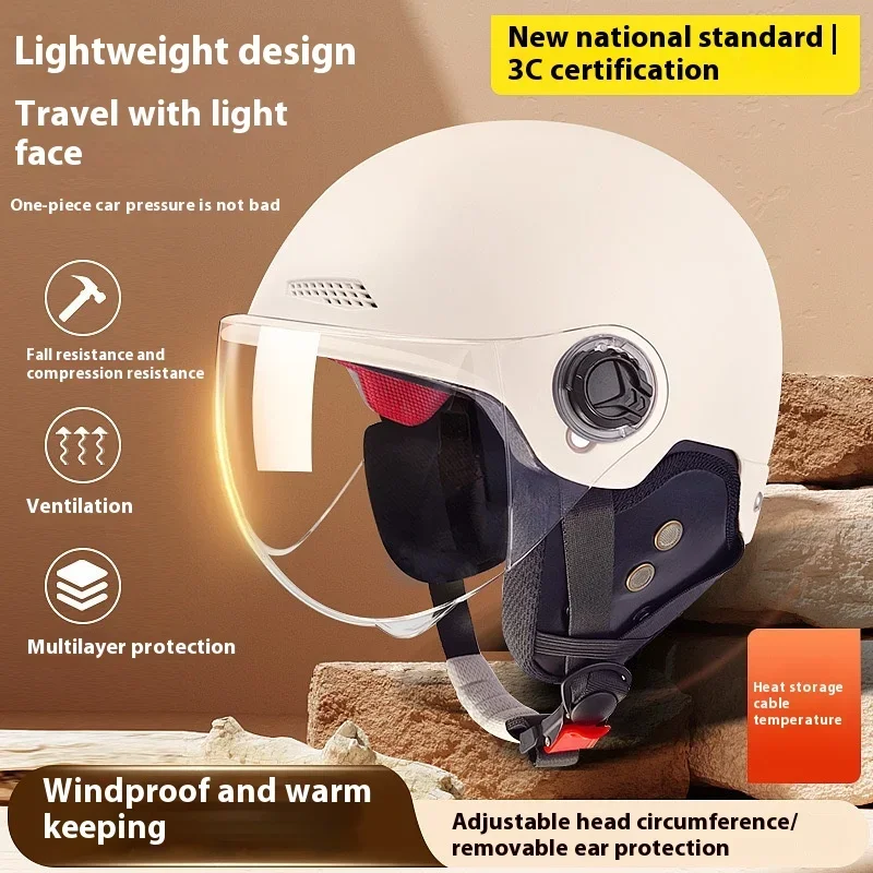 

2024 3c Certified Electric Bike Helmet For Men And Women Winter Electric Motorcycle Safety Helmet Warm And Thick Riding Helmet