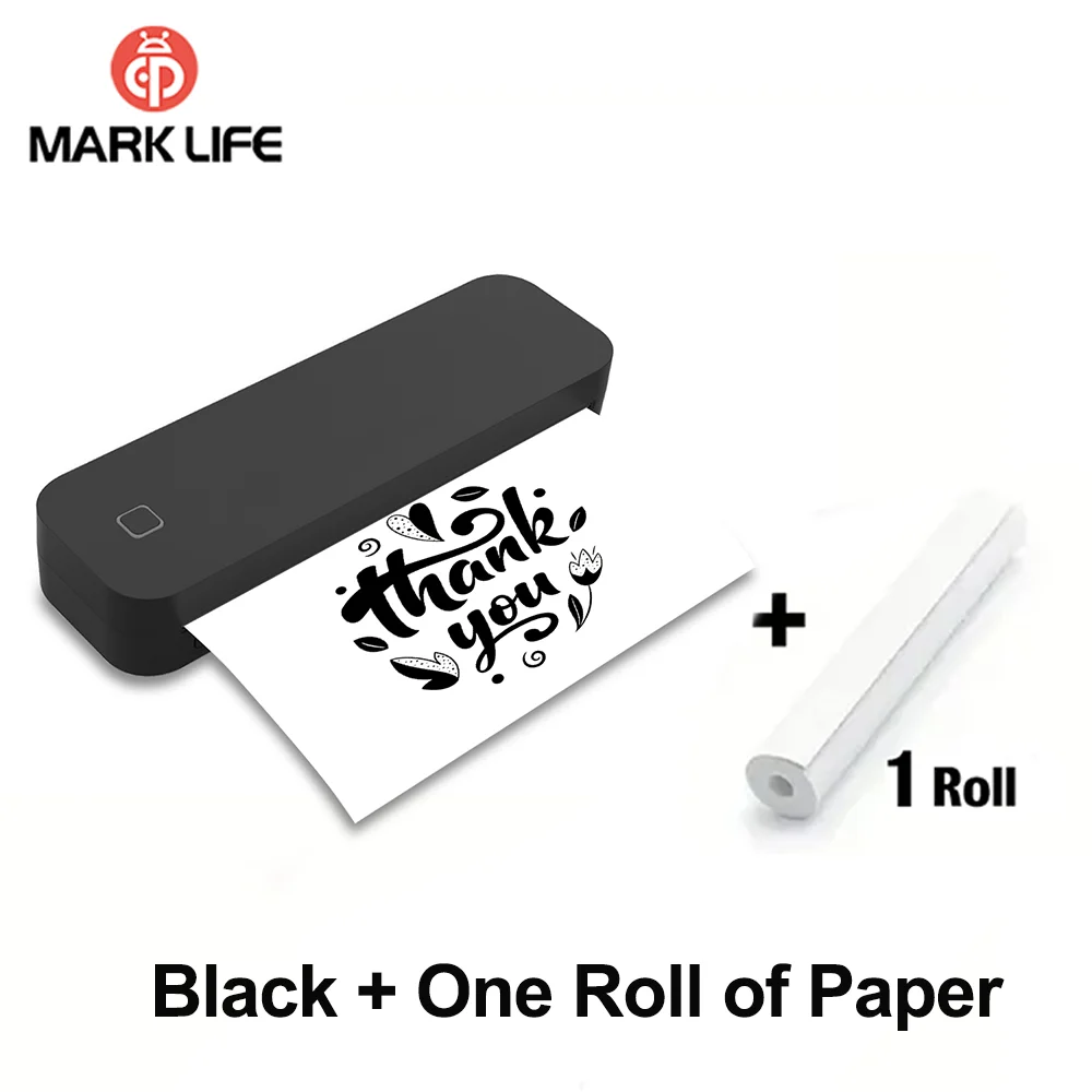 Marklife Thermal Label Printer D210 Mini Portable A4 Bluetooth Thermal Tattoo Printer Compatible IOS/Android For School Office