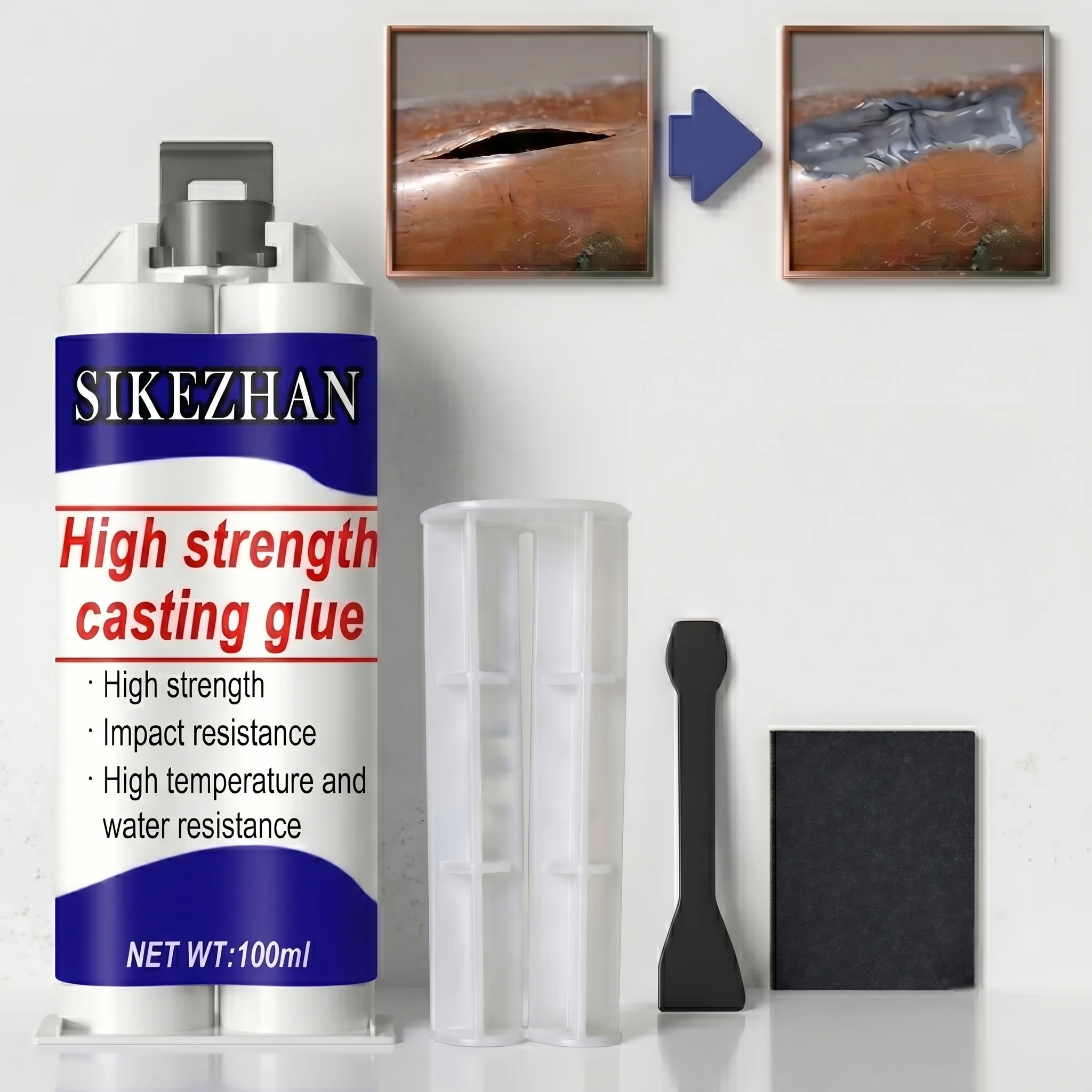 High Strength Casting Glue Metal Repair Paste Waterproof Liquid Welding Epoxy for Auto Bumper Fuel Tank Leak Repair Heavy Duty