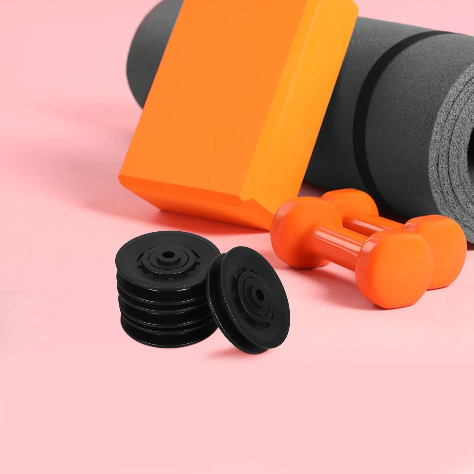 4Pcs 90Mm Universal Pulley Wheel for Gym Pulley Systems Wearproof Nylon Construction Flexible Anti-Impact Fitness Equipment Part