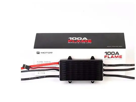 T-motor Flame 100a Hv 500hz 6s-14s Hv Lipo Esc نظام التحكم في السرعة عالي الطاقة لطائرات بدون طيار كوادكوبتر متعددة الدوار Uav Rc