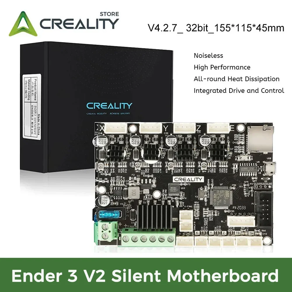 Creality Ender 3 V2 Silent Motherboard V4.2.7 with TMC2225 Driver Marlin Upgraded High Performance Mainboard 3d Printer Parts