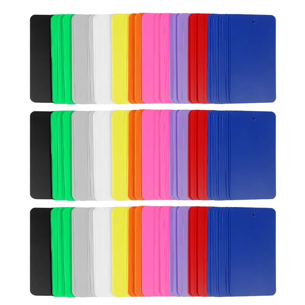 150Pcs Frosted Transparent PVC Blank Hanging Tags Color-Coded for Luggage Backpacks Inventory Retail Packaging Shipping Labeling