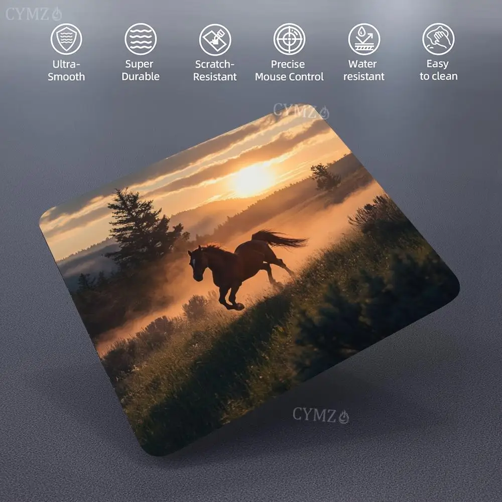 The horse partten Mouse Pad Large Computer Office Game Table Mats small Rubber Anti-slip Gaming